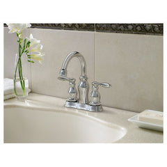 Moen CA84668 Caldwell Two-Handle Low Arc Bathroom Sink Faucet Chrome