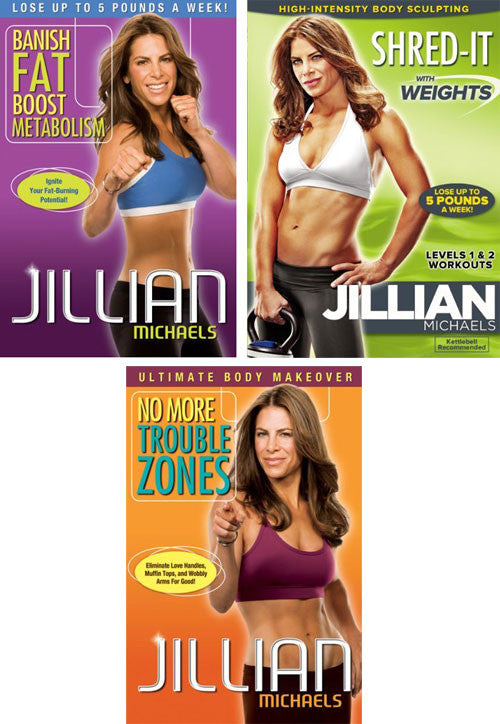 Jillian Michaels Fitness Exercise Workout DVD's 3-Pack