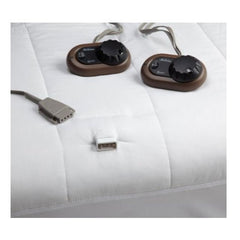 Sunbeam Quilted Heated Electric Mattress Pad Stripe Pattern Queen Size