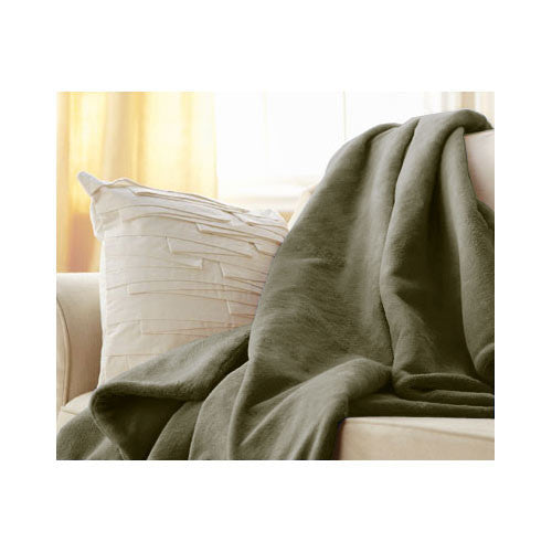 Sunbeam Microplush Electric Heated Throw Blanket Olive Green TSM8US-R608-32A00
