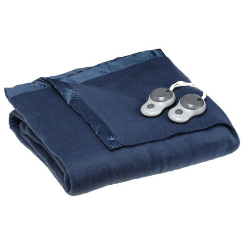 Sunbeam Queen Electric Heated Warming Blanket Royal Nights Navy Blue