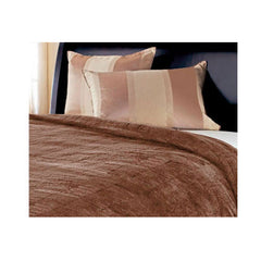 Sunbeam Heated Electric Blanket Channeled Microplush Queen Size Cocoa Brown