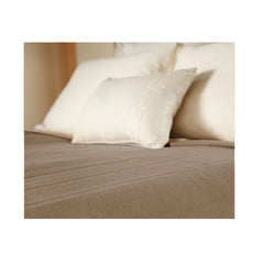 Sunbeam Heated Electric Blanket Royal Dreams Quilted Fleece Twin Mushroom Beige