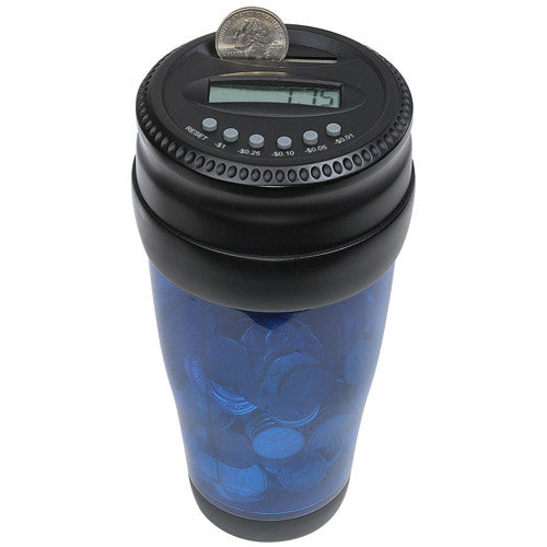 Totes Digital LCD Coin Bank Auto Coin Jar Blue