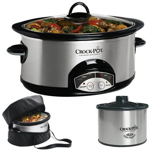Crock Pot SCCPVP609-S 6-Quart Slow Cooker w/ Travel Bag & Little Dipper