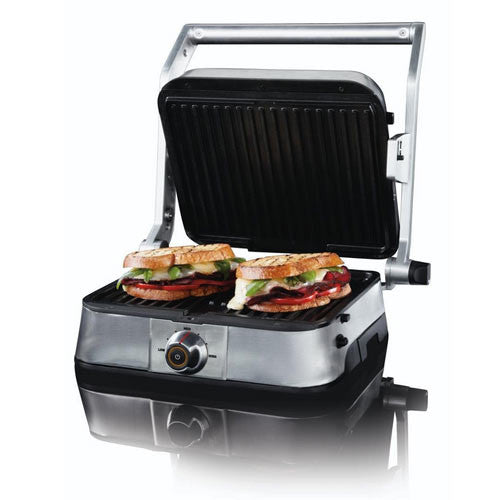 VillaWare NDVLPAPFS1 Non-Stick Stainless Panini Grill Large Dial Control