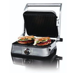 VillaWare NDVLPAPFS1 Non-Stick Stainless Panini Grill Large Dial Control