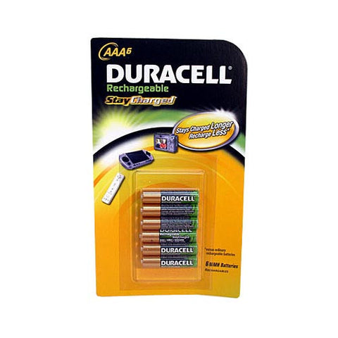Duracell AAA 6-Pack Pre-Charged Rechargeable Stay Charged 800mAh AAA Batteries