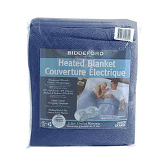 Biddeford Queen Size Diamond Weave Electric Heated Blanket Denim Blue