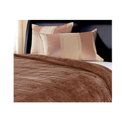 Sunbeam Heated Electric Blanket Channeled Microplush King Size Cocoa Brown