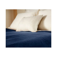 Sunbeam Heated Electric Blanket Quilted Fleece Royal Dreams Queen Newport Blue