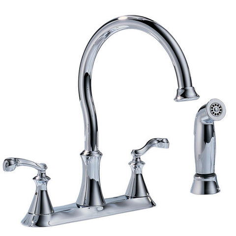 Delta 21925LF Vessona Two Handle Kitchen Faucet w/ Spray, Chrome Finish